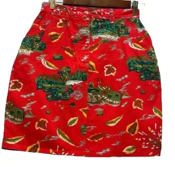 Vintage Birch Bros. By the Eagles Eye Red Deer 100% Cotton Skirt Women’s Size 6 - Picture 1 of 9